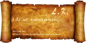 Löwi Konstantin névjegykártya