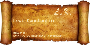 Löwi Konstantin névjegykártya